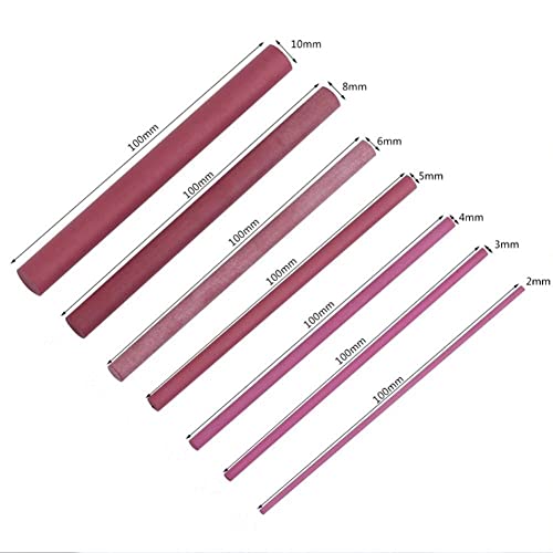 6 peças de pedra de amolar cilíndrica de rubi de 3000 grãos, ferramenta profissional de polimento