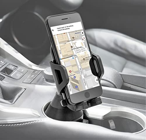 SAMSONITE Car Cup Holder Phone Mount, Strong Side Clamp Arms, Full 360 Degree Rotation, Universal Fit - Adjustable to Most Vehicles