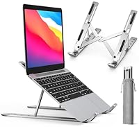 iVoler Supporto PC Portatile, Porta PC Pieghevole, Laptop Stand con 6 Tipi di Angoli Regolabili, Alluminio Ventilato Supporto per Porta Computer/MacBook/PRO/Air/iPad Laptop, 10-15,6" - Argento