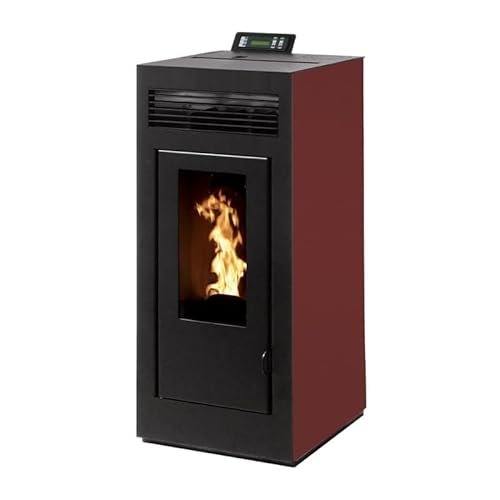 Pack Poêle à granules MARINA 11KW Etanche sortie Concentrique sur le dessus + Kit Conduit Vertical 80/125 - Bordeaux + Télécommande + WIFI Cover