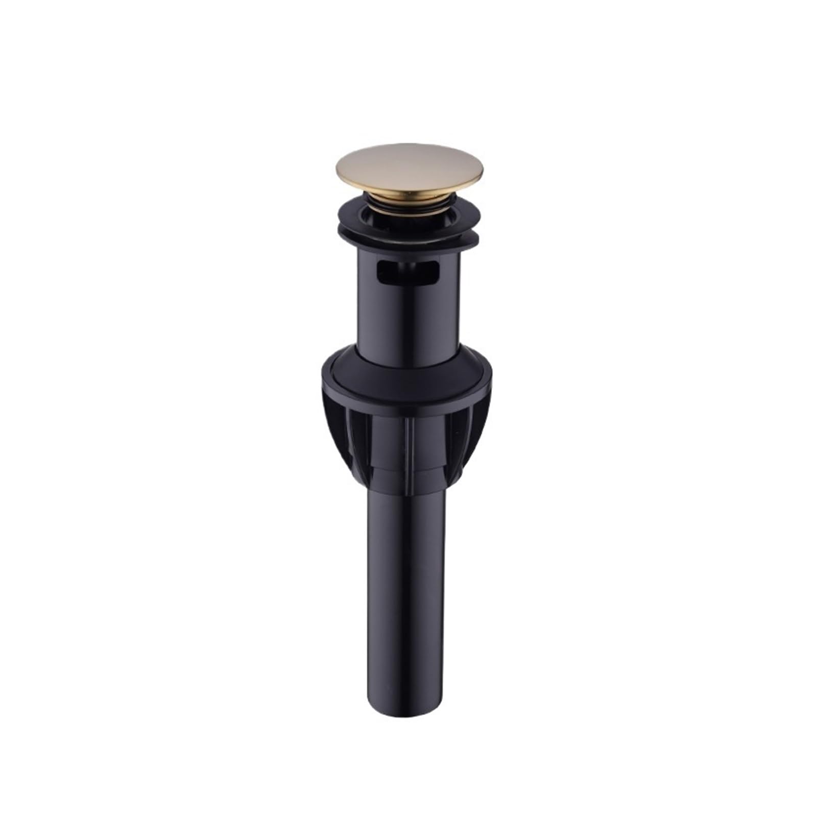 Pop Up Clack, Pop Up Sink Plug Replacement Basin Drain With Overflow Hole Strainer Multicolor Push Down(Brushed Gold)