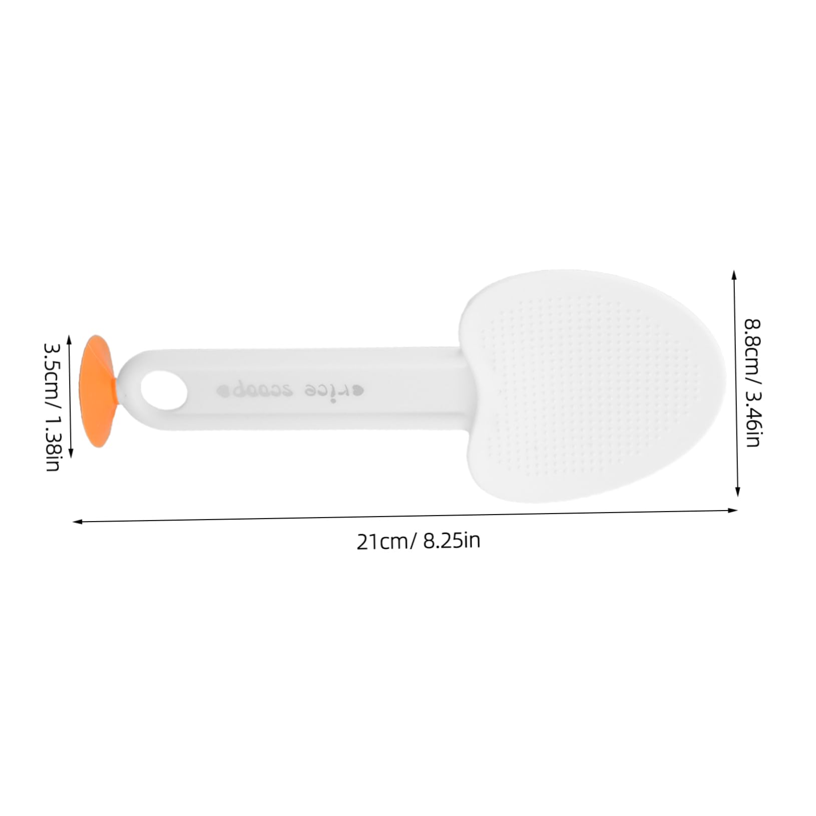OFFSCH 3Pcs Heart Shaped Standing Rice Scoop Non Stick Plastic Rice Spoon with Suction Cup Ergonomic Design for Easy Serving Home Kitchen and Restaurant Use