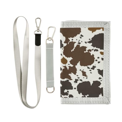 Portafogli per bambini per ragazzi e ragazze di mucca modello portafoglio novità per Multicolore Taglia unica Casual marrone grigio pelle