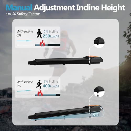 Image of Walking Pad Treadmill with Incline, Small Treadmill, Low Noise, 2.5 Hp with Maximum Capacity of 265 Lbs APP & Remote Mini Treadmills for Home & Office