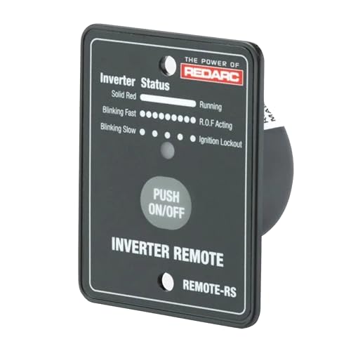 Image of REDARC Remote-RS Inverter Remote Switch, 12V Compatible, Flush-Mount Design for RS Series Pure Sine Wave Inverters, On /Off Control and Status Indicator, for RV, Truck, and Off-Grid Use