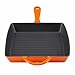Zelancio Cookware Enameled Cast Iron Grill Pan - Square 10 Inch Pan is Perfect for Steak, Grilled Cheese, Panini's and more (Tangerine Orange)