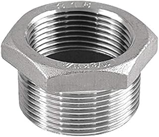304 Stainless Steel Hex Bushing, MNPT x FNPT, 3/8 in x 1/4 in Pipe Size - Pipe Fitting-Each