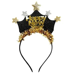 BinaryABC Happy New Year Headband Tiara, Eve Hair Hoop Hairbands Headdress Accessories, 2025 Party Supplies