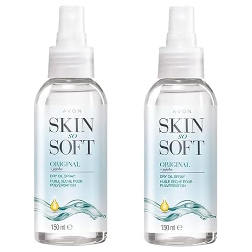 Avon 2 x Spray de aceite seco Standard Skin So Soft de 150 ml, formulado con aceite de jojoba y vitamina E para retener la humedad, 2 x 150 ml