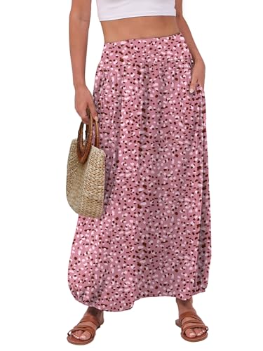 ANRABESS Women's Maxi Skirt Summer Trendy High Waisted Boho Flowy Long Skirts 2026 Spring Fashion Beach Vacation Clothes