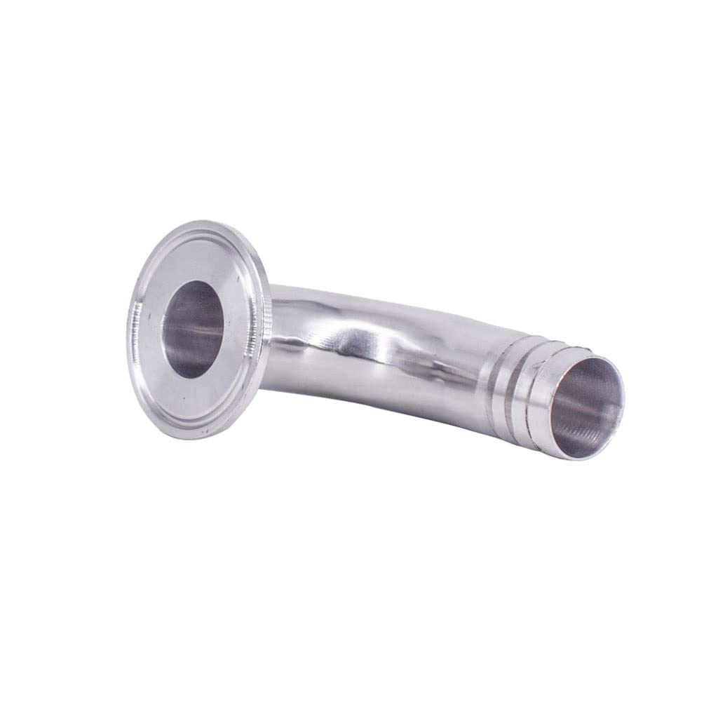 Acvacv One Color 1Pcs Hose Barb 1.5"-4" Tri Clamp 90 Deg Elbow, Sus304 Stainless Sanitary Fitting 12.7/16/19/25/32/38/45/51/57/63/89/102/108Mm(108Mm-K119mm)