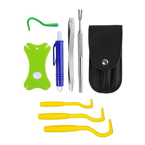 Pinzas para Garrapatas con Estuche de Piel, Herramientas de Acero Inoxidable