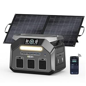 IEE P1800 Tragbare Powerstation mit 100W Solarpanel, 1024Wh LiFePO4 Batterie Backup mit 3x1800W AC Ausgängen, APP, Schnellladung von 0-80% in 45 Mins Solar Generator, Notstromaggregat für Camping