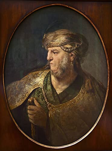 Toile Rembrandt Buste d'un homme en robe orientale 50x70 reproduction d'art