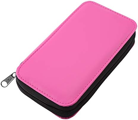Jiawu 9 in 1 LED Crochet Hooks Set with Rechargeable Flashlight for Crocheters, 2.5mm to 6.5mm Sizes, Pink Case