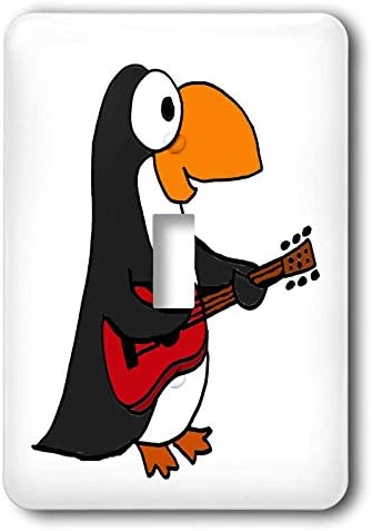 3dRose lsp_196098_1 Funny Penguin Playing Red Guitar Single Toggle Switch image 3
