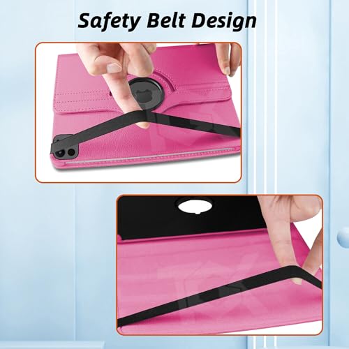 Image of TGK Rotating Case for iPad Pro 11 Inch M5 2025 /M4 2024 Model A3357 /A3358 /A3359 /A2836 /A2837 /A3006, Cover for 6th /5th Gen iPad Pro 11 inch (Hot Pink)