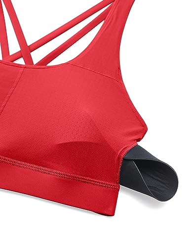 Image of CRZ YOGA Naked Feeling Strappy Sports Bras | Medium Support, Removable Pads, Yoga, Sleek, Scoop Neck, for Women