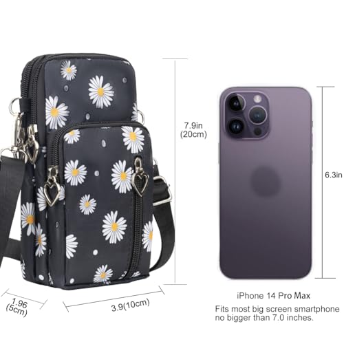Image of JANKS Small Crossbody Bag for Women - Mini Phone Purses with Crossbody Strap and Wallet - Nylon Arm Bag