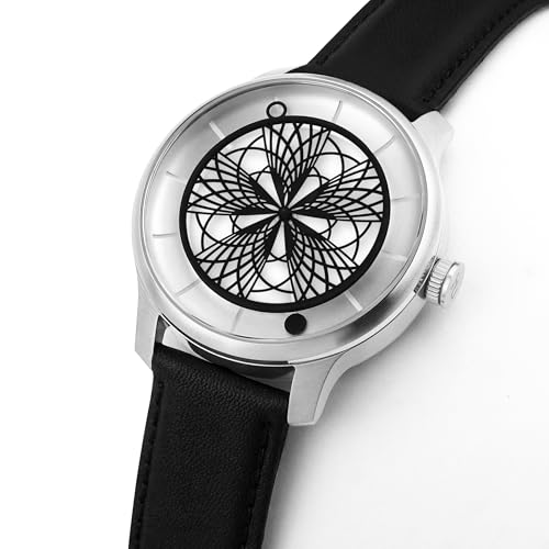 Montre automatique acier saphir Hwan cuir noir finie la rayure - 2