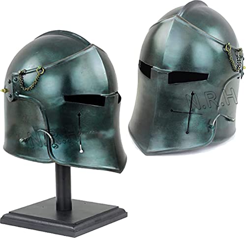 Casque médiéval Barbuta Chevalier Templier Crusader Armure Romaine Spartan Avec Support