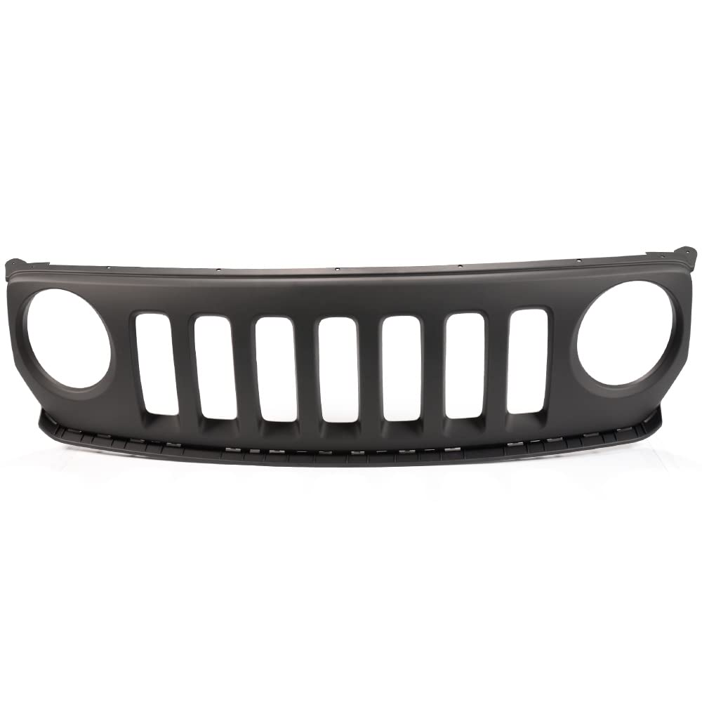 PIT66 Primed Grille Compatible with Jeep Patriot 2011 2012 2013 2014 2015 2016 2017 ABS Plastic 68091526AA, CH1200343C
