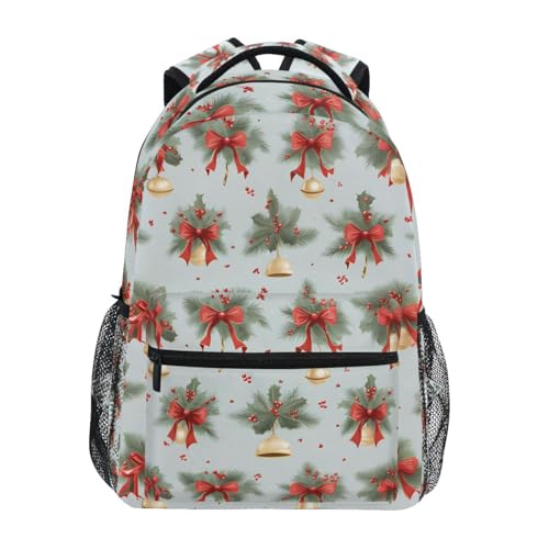 Sac à dos d'école Noël durable et léger avec grande capacité de rangement étudiant