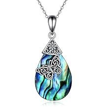 POPLYKE 925 Sterling Silver Lotus Sunflower Hummingbird Necklace Teardrop Abalone Necklace or Cremation Jewelry for Women Birthday Christmas Gifts