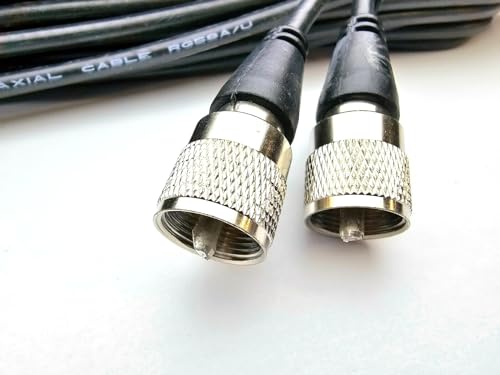 Pro Trucker RG58 CB Antenna Coaxial Cable, 100ft UHF PL259 Male to Male Coax Jumper Cable for CB, HAM Radio, SWR Meter, Antenna Analyzer - PTRG58-100