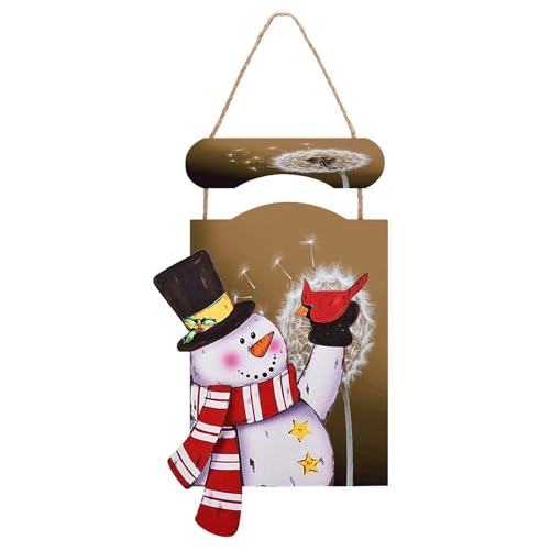 Décoration murale en bois bonhomme de neige idée cadeau de Noël originale pour la maison