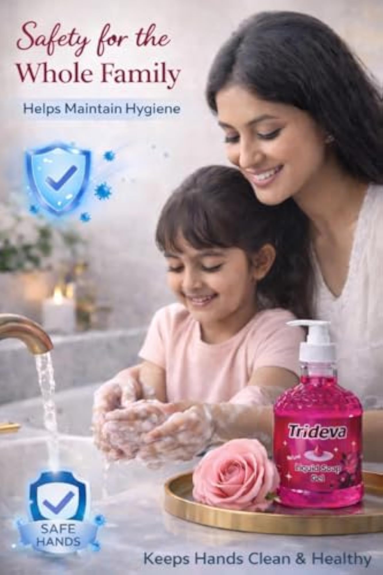 TRIDIVA Liquid Hand Wash, Rose Fragrance, Pack of 3