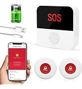 ChunHee Notrufknopf für Senioren Tuya WiFi Smart Senioren Notruf Notrufklingel Alert System für ä...