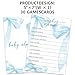 Wishes For Baby Game Cards, 30 Blue Bow Baby Shower Game Cards for Guests, Baby Announcement Gender Reveal Party Games Supplies & Activities -B06