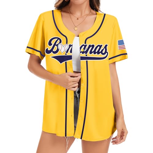 Baseball Button Up Shirt for Women Quick-Dry Graphic Baseball Game Day Fan Jersey Short Sleeve Tops4