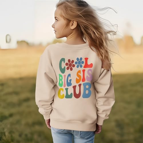 Big Sister Sweatshirt for Toddler Baby Girl Cool Big Sis Club Pullover Shirt Kids Crewneck Long Sleeve Fall Outfit4