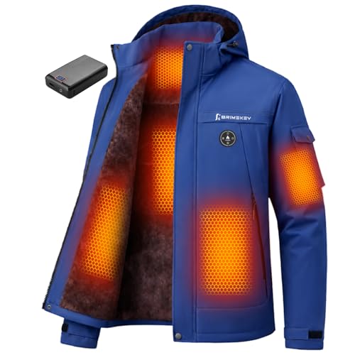 Brimekey Graphene Heated Jacket for Men, Fast Charge 20000mAh Large Capacity, Men's Heated Jacket...
