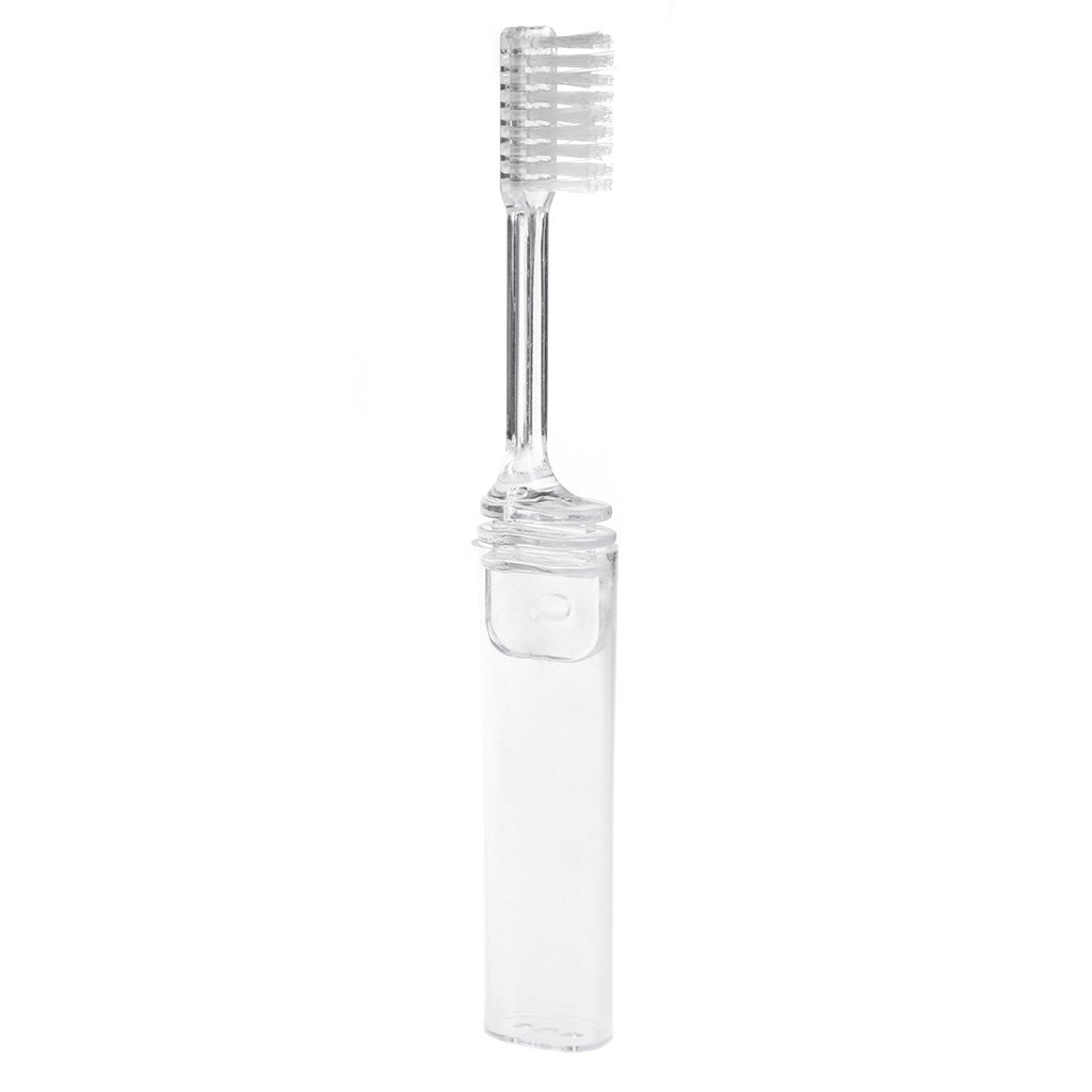 Zuousxbs Transparent Portable Folding Outdoor Travel Camping Toothbrush Foldable Plastic Tooth Brush