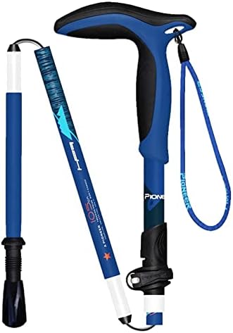 New Curved Handle Trekking Pole 7075 Aluminium Alloy Ultra-Light Folding Handle Retractable Crutches Suitable for Mountaineering and Hiking