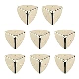 Dnyta 8 protezioni angolari in metallo, 3,8 x 3,8 x 3,8 cm, dorate, per mobili e armadietti, protezioni decorative per spigoli