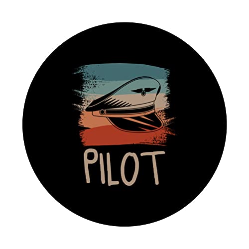 Retro Vintage Classic Pilot Aviation PopSockets Swappable PopGrip, Black - Image 3