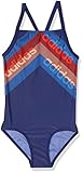 adidas Mädchen Lineage Badeanzug, Dark Blue/Hi-Res Orange, 116