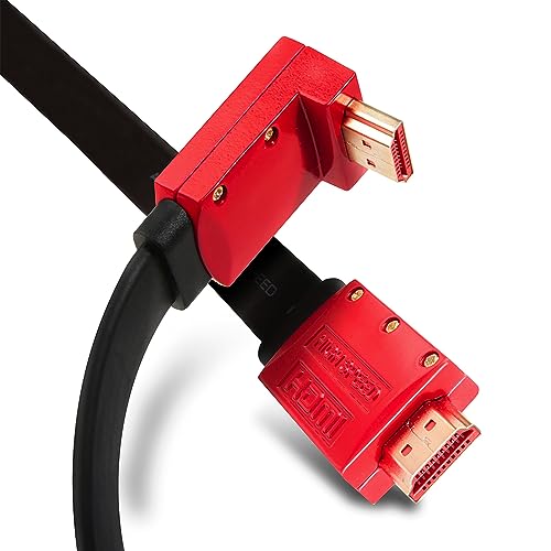 JuicEBitz 4m HDMI 4K Cable, Straight to Angled Connectors, Supports Xbox, Playstation, Apple TV, Sky + More