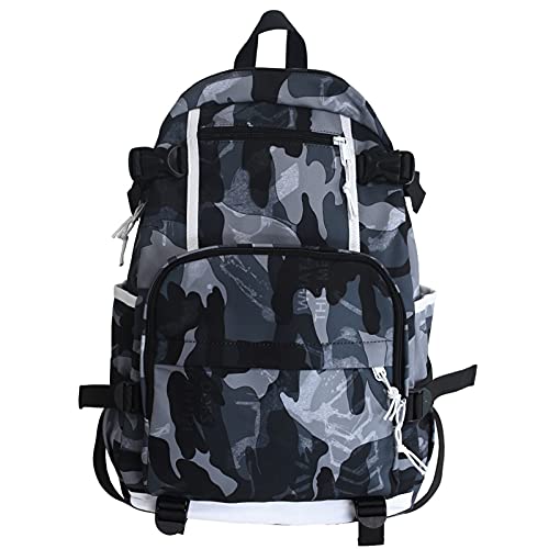 Harajuku Sac à dos en nylon pour ordinateur portable Motif graffiti Unisexe, camouflage, L30cmW14cmH47cm Cover