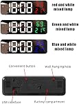 Gigicloud LED Horloge murale - 3 Niveau Dimmer Luminosité Horloge numérique avec Température, Humidité et Alarme pour Chambre, Bureau