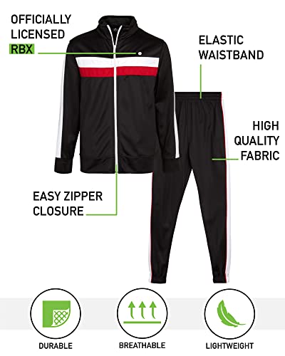 RBX Boys Tracksuit Set - 2 Piece Zip Up Tricot Track Jacket and Jogger Pants Outfit - Boys Athletic Sets (Sizes 8-12)2