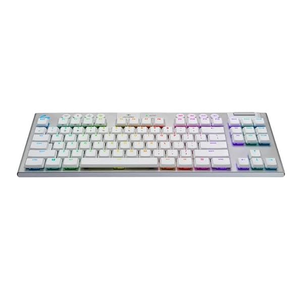 Logitech G915 TKL Tenkeyless Lightspeed Wireless RGB Mechanical Gaming Keyboard, Low Profile Switch Options, Lightsync RGB, Advanced Wireless and Bluetooth Support - Tactile, White by Logitech G - Image 3