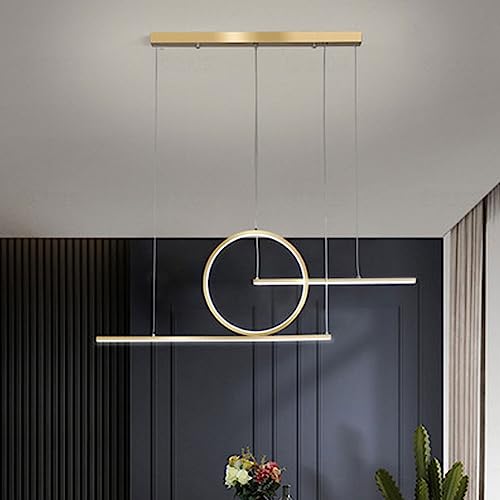 Lustre contemporain LED suspension îlot de cuisine or dimmable moderne