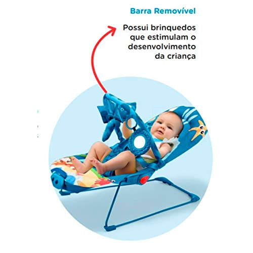 Cadeira de Descanso para Bebês 0-15 kg Baleia, Multikids Baby, Azul
