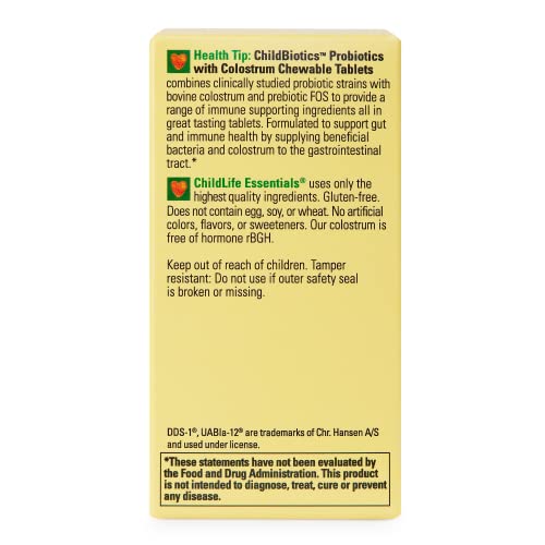 Childlife Essentials Probiotics With Colostrum - Kids Probiotic Chewables, Maintain Healthy Digestion And Immune Function, All-Natural, Gluten-Free - Mixed Berry Flavor, 90 Count (Pack Of 2) #TOP2