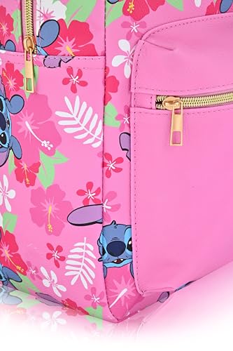 Image of Fast Forward Stitch Backpack, Unisex 16-Inch Daypack, PU Leather, Stitch Design, Cute & Spacious, Adjustable Straps